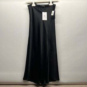 NWT Anine Bing silk midi length skirt in black. Size Small.